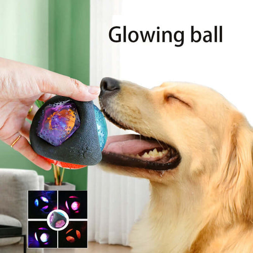 Led light interactive squeaky toy for dogs.