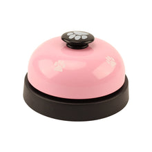 Load image into Gallery viewer, Dog paw print, training bell for dogs. Pink and black. 
